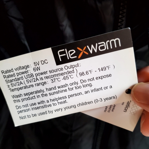 NWT Flexwarm Women's Black Heating Hooded Puffer Jacket Size Large - Picture 2 of 10